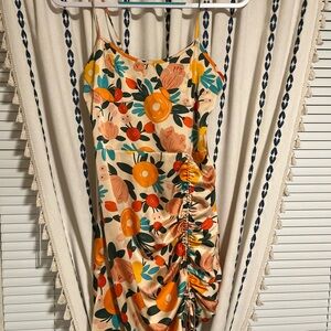 Cider Floral Print Ruched Dress